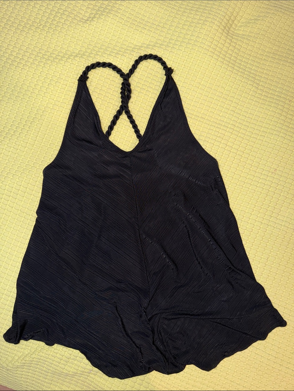 Free People Black Braided-Strap V-Neck Camisole